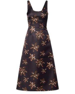 Emilia Wickstead Tippi Floral Genzianella Midi Dress - Purple