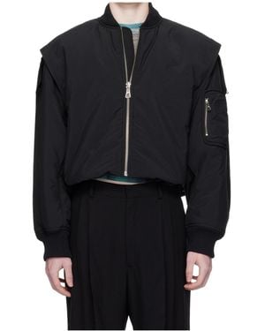 Jean Paul Gaultier Hooded Bomber Jacket - Black