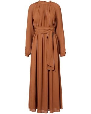 JOSEPH Pinky Belted Draped Maxi Dress - Brown