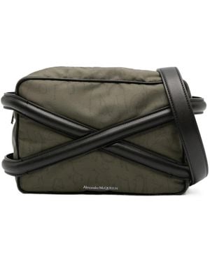 McQueen The Harness Logo-Printed Zipped Camera Bag - Gray