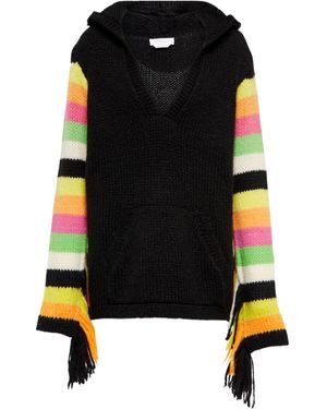 Gabriela Hearst Striped Knit Hoodie - Black