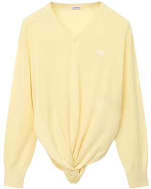 Loewe Draped Wool Sweater - Yellow