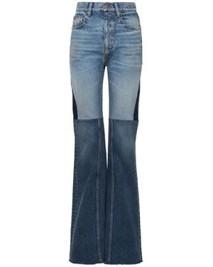 Chloé Chloé Patchwork Frayed Edge Jeans - Blue