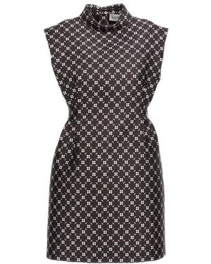 Lanvin All-Over Floral Printed Mini Dress - Black