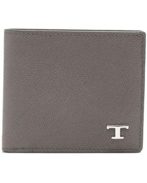 Tod's Logo-Plaque Leather Wallet - Grey
