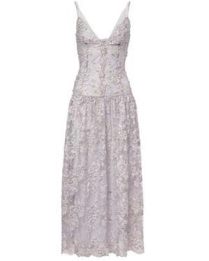 JACQUES WEI Embellished Lace Cocktail Dress - Purple