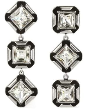 Givenchy Deconstructed Crystals Earrings - White