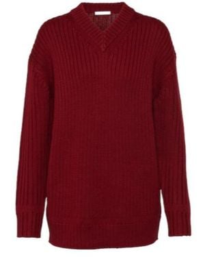 Emilia Wickstead Ribbed-Knit Wool Sweater - Red