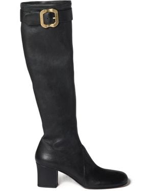 Miu Miu Nappa Leather Boots With Buckle - Black