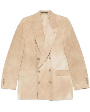 Emporio Armani Ribbed Blazer - Natural