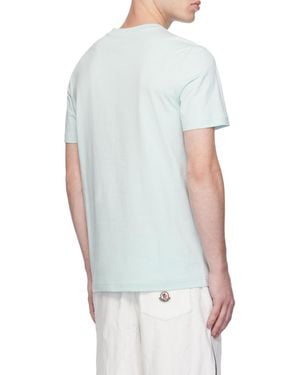 Moncler Logo Flocked Crewneck T-Shirt - White