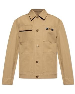 Versace Jacket With Appliqué - Natural