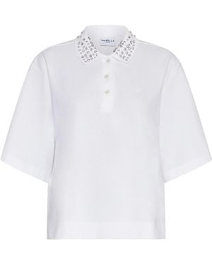 Marella Short-Sleeved Polo Shirt - White