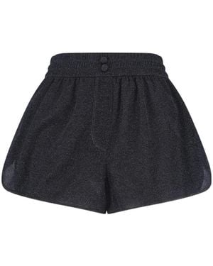 Oséree Oséree Lumière Lurex High Waist Shorts - Blue