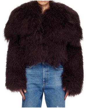 The Attico Mongolia-Fur Jacket - Blue