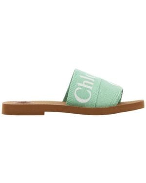 Chloé Chloé Woody Flat Sandals - Green