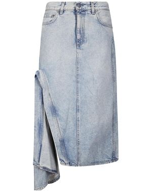 Haikure Asymmetrical Denim Skirt - Blue