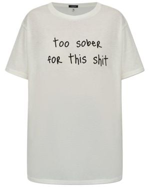 R13 Text-Print T-Shirt - Grey