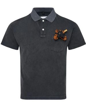Doublet Teddy-Bear Patch Polo Shirt - Black
