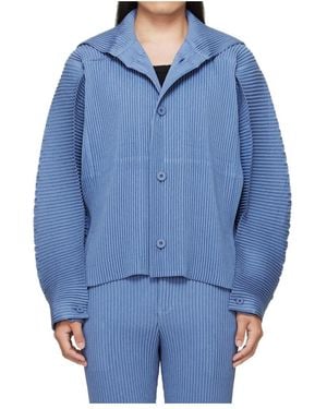 Homme Plissé Issey Miyake Linen Like Jacket - Blue