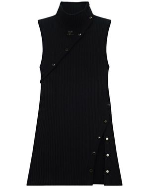 Courreges High-Neck Sleeveless Jumper - Black