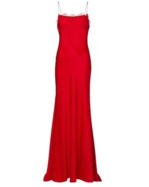 Alex Perry Lace-Trimmed Crepe Satin Gown - Red
