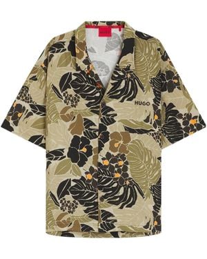 BOSS Printed Swim Shirt - Green