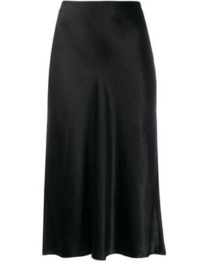 Vince Bias-Cut Satin Skirt - Black