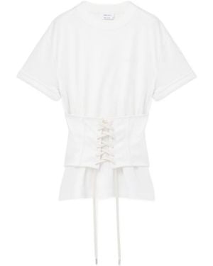 McQueen Corset Lace-Up T-Shirt - White