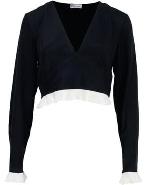 RED Valentino V-Neck Blouse - Black