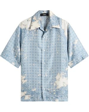 Amiri Bleach Bandana Shirt - Blue