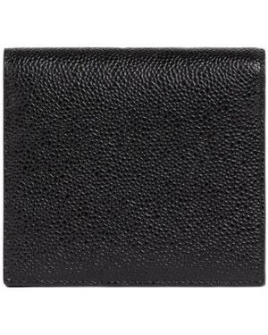 Thom Browne Logo Printed Strapped Wallet - Black