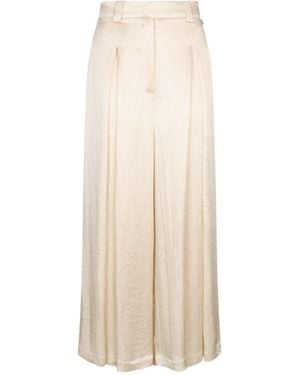 Liu Jo Slits Creased Palazzo Trousers - Natural