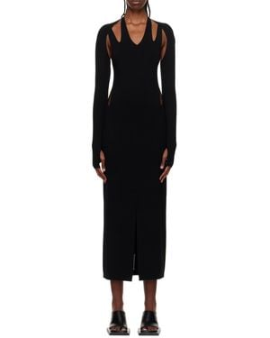 Dion Lee Plaited Backless Knitted Midi Dress - Black