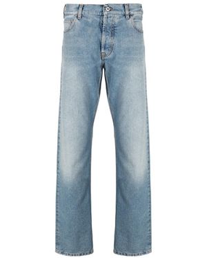 Marcelo Burlon County Of Milan Logo Embroidered Jeans - Blue
