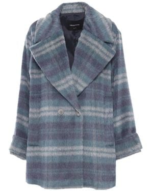 Fabiana Filippi Checked Tweed Coat - Blue