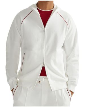 Brunello Cucinelli Zip-Up Hoodie - White