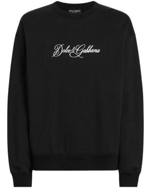 Dolce & Gabbana Logo Printed Crewneck Sweatshirt - Black