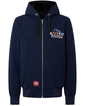 Moose Knuckles X Evisu Zip-Up Hoodie - Blue
