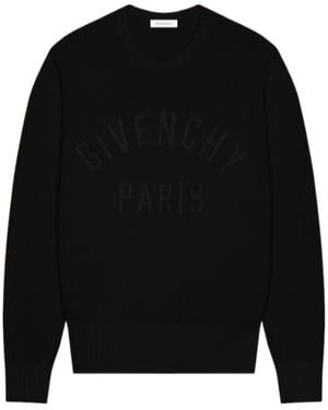 Givenchy Logo Embossed Ribbed Hem Jumper - Black