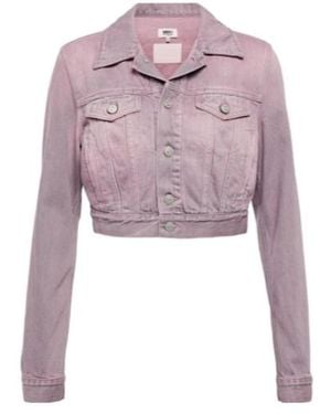 MM6 by Maison Margiela Cropped Denim Jacket - Pink