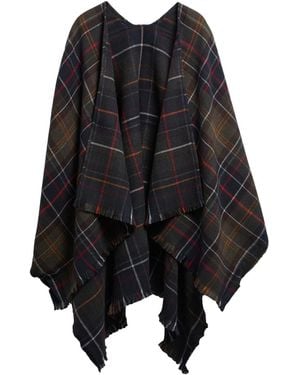 Barbour Plaid Cape Shawl - Black