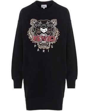 KENZO Tiger-Print Jumper Dress - Black
