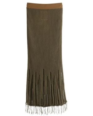 Uma Wang Elastic Waist Midi Skirt - Green