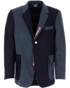 Thom Browne Single-Breasted Corduroy Blazer - Blue