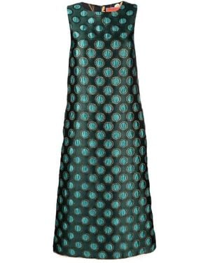 La DoubleJ Column Geometric-Jacquard Midi Dress - Green