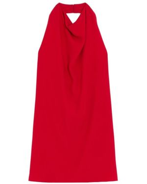 Valentino Open Back Sleeveless Mini Dress - Red