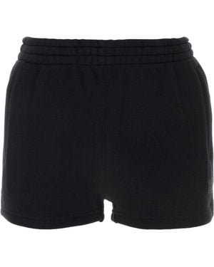 T By Alexander Wang Puff Logo Essential Terry Sweatshorts - Black