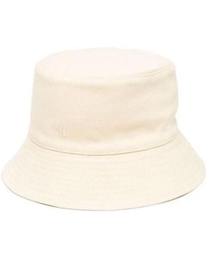 Nanushka 'Laurie' Leather Finish Bucket Hat in Natural | Lyst