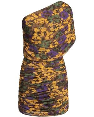 Saint Laurent One-Shoulder Floral Dress - Multicolour